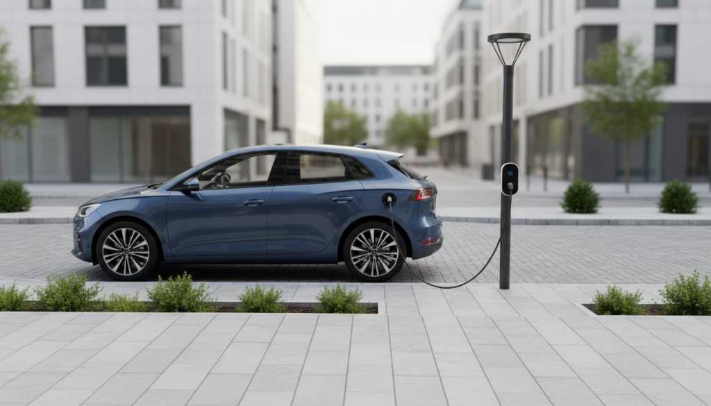 EV charging from a street lighting column