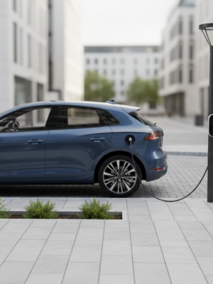EV charging from a street lighting column
